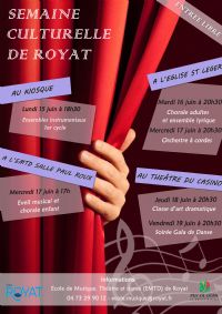 La semaine culturelle de Royat. Du 15 au 19 juin 2015 à royat. Puy-de-dome. 